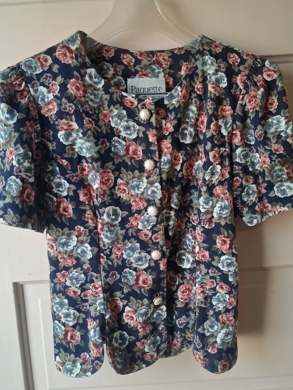 Floral Button Down Two Piece Blouse And Skirt Set